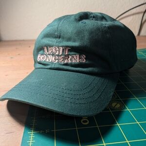 Green Baseball Cap with Embroidered Text